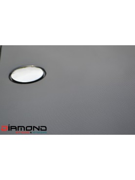 Diamond 35mm 1000 x 900  Black Carbon Fibre Effect Rectangle Stone Shower Tray. Corner Waste - DC1090R