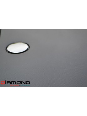 Diamond 35mm 1000 x 1000 Square Black Carbon Fibre Effect Stone Shower Tray with Corner Waste - DC1010S