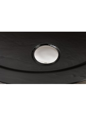 Diamond 35mm 760 x 760 Black Gloss Square Stone Slimline Shower Tray & Chrome Fast Flow Waste - DB7676S