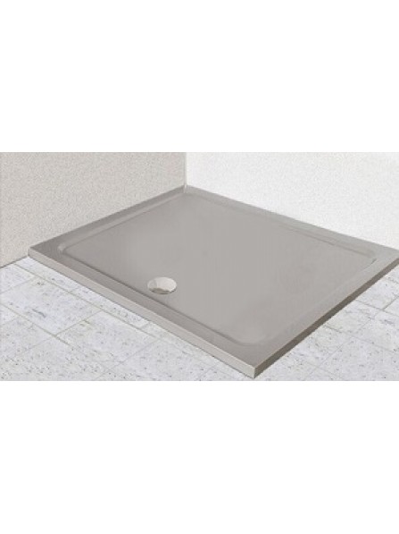 Diamond 35mm 1000 x 760 Silver Shimmer Rectangle Stone Shower Tray with Central Waste - DS1076R
