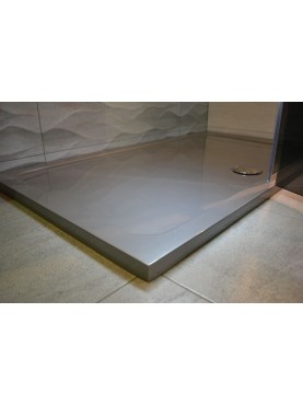 Diamond 35mm 1600 x 900 Silver Shimmer Rectangle Stone Shower Tray with Central Waste - DS1690R