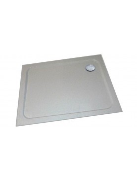 Diamond 35mm 900 x 760 White Rectangle Stone Shower Tray with Corner Waste - DW9076R