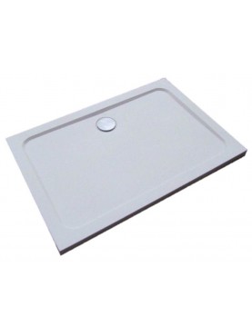 Diamond 35mm 1200 x 900 White Rectangle Stone Shower Tray with Central Waste - DW1290R