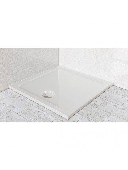 Diamond 35mm 1700 x 900 White Rectangle Stone Shower Tray with Central Waste - DW1790R