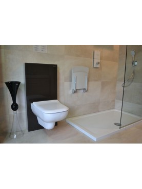 Diamond 35mm 1000 x 760 White Rectangle Stone Shower Tray with Central Waste - DW1076R