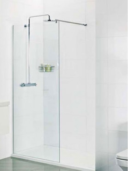 Roman Select 400mm WALK IN SHOWER SCREEN WET ROOM GLASS PANEL WITH 8mm Ultra Care Glass