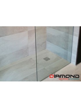 Diamond 950 x 950 Square Wet Room Complete Shower Tray Base Kit - Model: D01STC